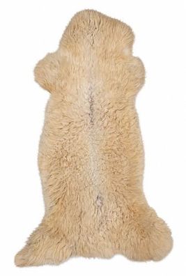 Schaffell Echt | Beige-Creme, ca. 145 cm | Langflor | Öko gegerbt