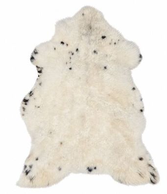 Schaffell Echt | Weiß-Schwarz, ca. 108 cm | Naturfell | Öko gegerbt