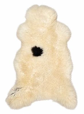 Schaffell Echt | Weiß-Schwarz, ca. 113 cm | Naturfell | Öko gegerbt