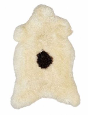 Schaffell Echt | Weiß-Creme-Braun, ca. 113 cm | Naturfell | Öko gegerbt