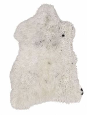 Schaffell Echt | Creme-Weiß-Grau, ca. 98 cm | Weichflor | Öko gegerbt