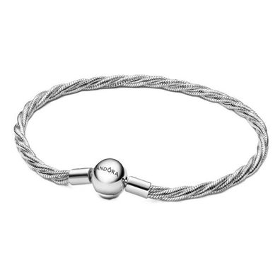Armband 20 cm - Silber - Gedrehtes Schlangenband