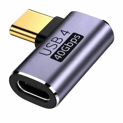 K25 USB C Adapter 90° Typ C Buchse auf Stecker USB 4.0 40Gbps Datenübertragung