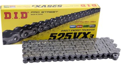 DID Kette "525VX3" 5/8 x 5/16, Pro-Street X-Ring, 122 Glieder