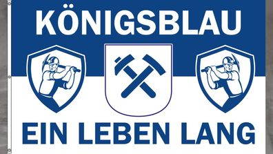 Fahne Flagge Gelsenkirchen Königsblau ein Leben lang - 150 x 250 cm