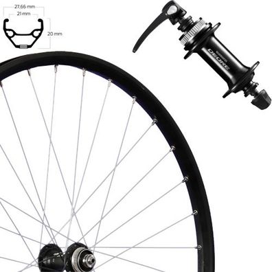 Vorderrad 28", Disc Centerlock, schwarz, SE TAURUS 21, Aluminium, HB-M5100, Schnel