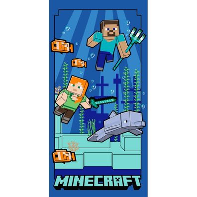 Minecraft Underwater Badetuch, Strandtuch 70x140cm (Fast Dry)