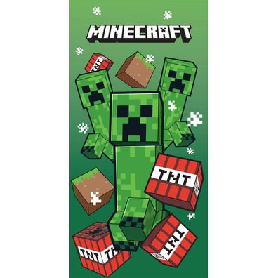 Minecraft TNT Creepers Strandtuch 70x140cm (schnell trocknend)