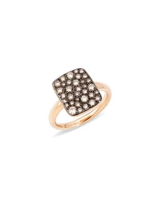 Pomellato - Frau - PAB9031O7000DBR00 - Rechteckiger Sandring mit braunem Diamant