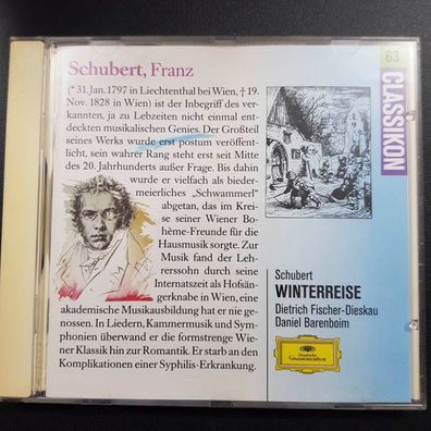 DANIEL Barenboim schubert - winterreise EX/EX (CD Album, Klassik, DG)