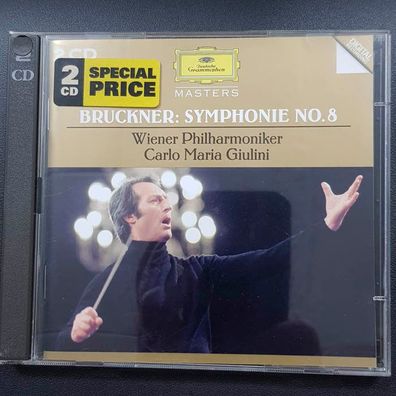 CARLO MARIA Giulini bruckner symphonie no 8 EX/EX (2CD, Klassik, DG)