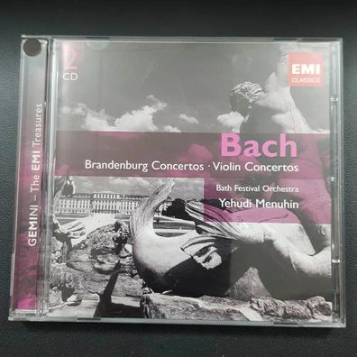 YEHUDI Menuhin js bach brandenburg concerti / violin concertos EX/EX (2CD)