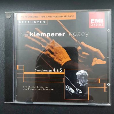 OTTO Klemperer beethoven symphony 4 & 5 EMI UDEN VG+/EX (CD Album, Klassik)