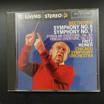 FRITZ REINER beethoven symphony no 5/7 EUROPE EX/EX (CD Album, Klassik)