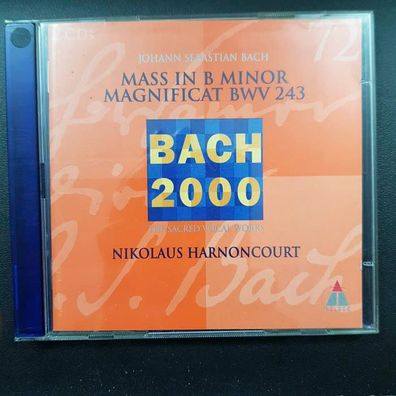 Nikolaus Harnoncourt js bach mass / magnificat NM/EX (2CD, Klassik, Teldec)