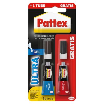 Pattex Sekundenkleber Ultra Gel 2x 3 g Kleber Set wasserresistent