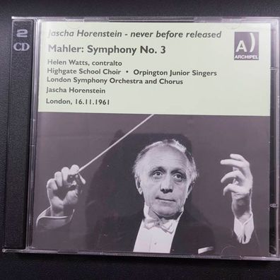 JASCHA Horenstein mahler symphony 3 EX/EX (2CD, Klassik, Archipel)