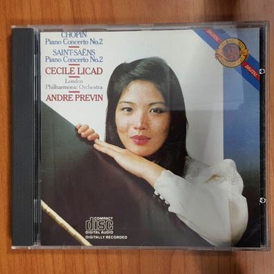 CECILE LICAD chopin / saint-saens piano concerto EX/EX (CD Album, Klassik, CBS)
