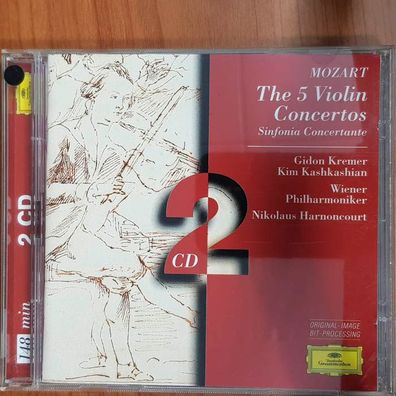 GIDON KREMER mozart the 5 violin concertos NM/EX (2CD, Klassik, DG)
