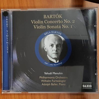 YEHUDI Menuhin bartok violin concerto no 2 / sonata no 1 NM/EX (CD Album)
