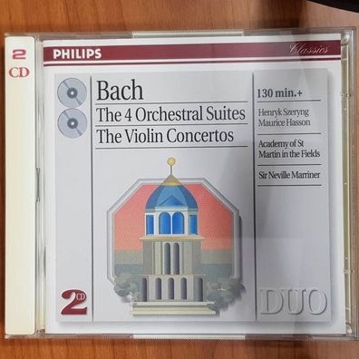 SIR Neville Marriner bach - the 4 orchestral suites FULL SILVER VG+/VG+ (2CD)
