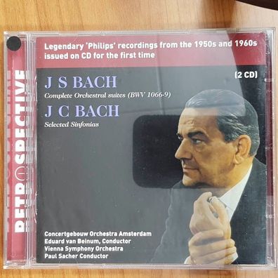 PAUL SACHER js bach complete orchestra suite + jc bach EX/EX (2CD, Klassik)