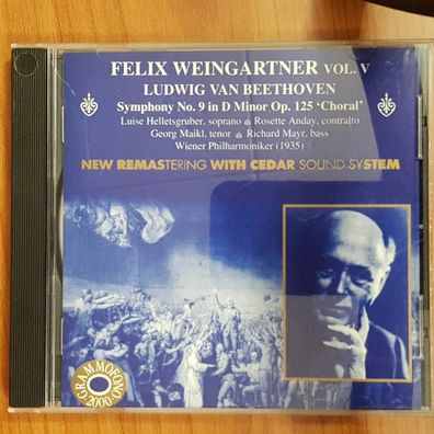 FELIX Weingartner vol. v beethoven symphony no 9 NM/EX (CD Album, Klassik)