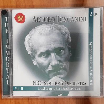 ARTURO Toscanini immortal 2: beethoven symphonies 5, 6, 7 & 8 NM/EX (2CD)