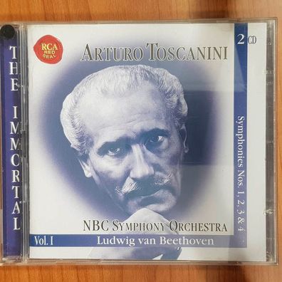 ARTURO Toscanini immortal 1: beethoven symphonies 1,2,3 & 4 NM/EX (2CD, Klassik)