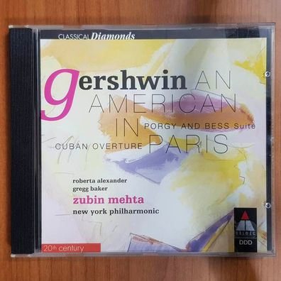 ZUBIN METHA gershwin an american in paris VG+/VG+ (CD Album, Klassik, Teldec)