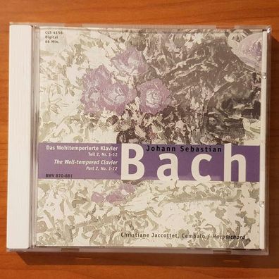Christiane Jaccottet js bach das wohltemperierte klavier pt 2 13-24 NM/EX