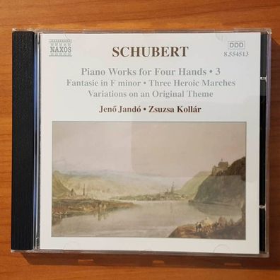 JENO JANDO / ZSUZSA KOLLAR schubert piano works for four hands vol 3 NM/EX