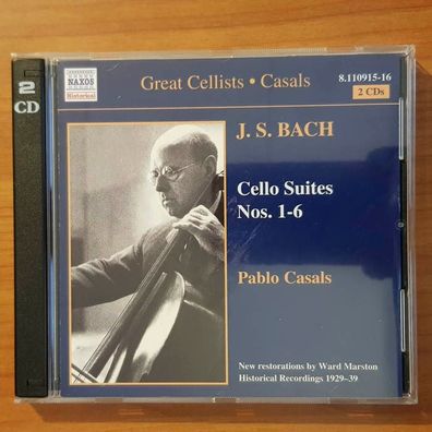 PABLO CASALS js bach cello suites 1-6 NM/EX (2CD, Klassik, Naxos)