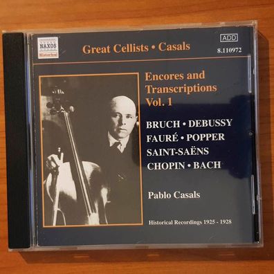PABLO CASALS encords and transcriptions vol. 1 NM/EX (CD Album, Klassik, Naxos)
