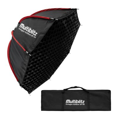 Multiblitz Octagon Softbox SF-90 Bowens Diffusor Grid Foto Soft Box Studiolicht