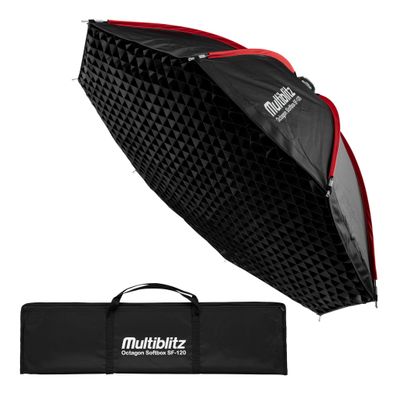 Multiblitz Octagon Softbox SF-120 Bowens Diffusor Grid Foto Soft Box Studiolicht