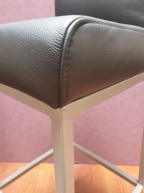 Design Barhocker Tresenhocker forEva Metall Gestell Perlsilber echt