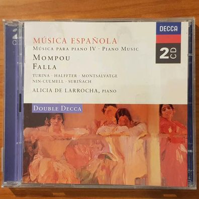 AILCIA DE Larrocha musica espanola - para piano iv EX/VG+ (2CD, Klassik, Decca)