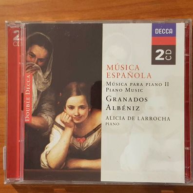 ALICIA DE Larrocha musica espanola para piano ii EX/VG+ (2CD, Klassik, Decca)