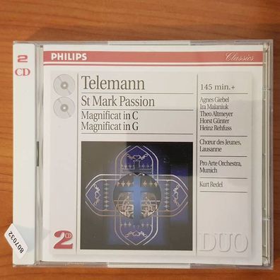 KURT REDEL telemann st mark passion EX/EX (2CD, Klassik, Philips Classics)
