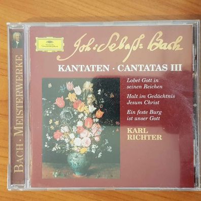 KARL Richter js bach kantaten iii VG+/EX (CD Album, Klassik, DG)