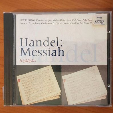 SIR COLIN DAVIS handel messiah highlights EX/EX (CD Album, Klassik, Belart)