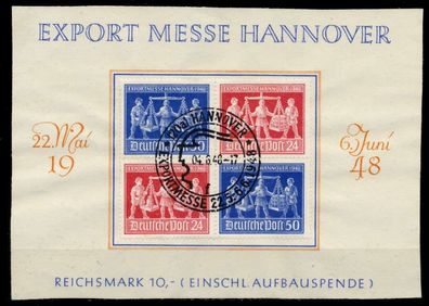 ALL. BES. GEM.-AUSG. Nr VZd1 zentrisch gestempelt Viererbloc X691B9E