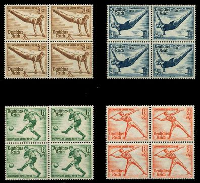 3. REICH 1936 Nr 609-616 postfrisch Viererblock X77D3E2