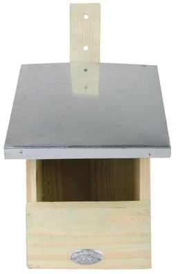 Nistkasten Rotkehlchen Rotschwänzchen Brutkasten Vogelhaus grün Holz Garten Zink