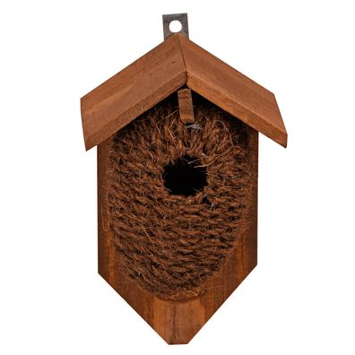 Nestbeutel für den Zaunkönig Kokos Brutkasten Vogelhaus Nistkasten 15x10x26cm