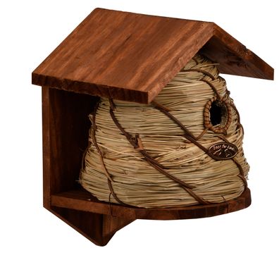 Nistkasten für Blaumeise Brutkasten Vogelhaus Bienenkorb Kiefernholz Stroh
