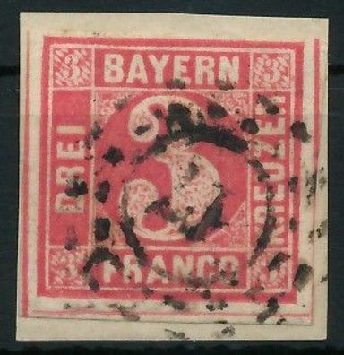 BAYERN Mühlradstempel AUF Nr 9 oMR 17 zentrisch gestempelt X712766
