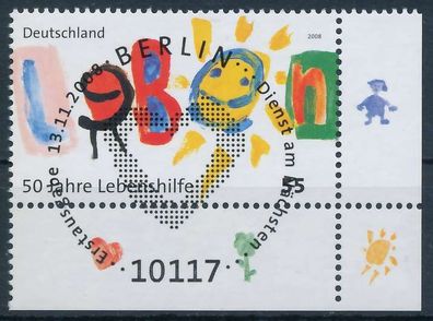 BRD BUND 2008 Nr 2702 ESST zentrisch gestempelt ECKE-URE XA20132