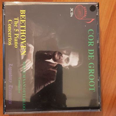 COR DE GROOT beethoven the 5 piano concertos EX/EX (3CD, Klassik, Doremi)